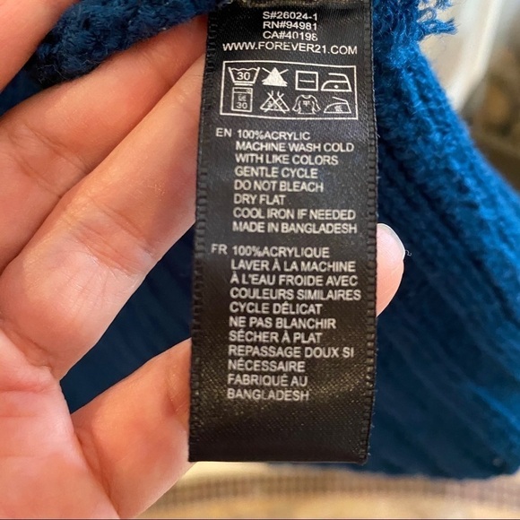 FOREVER 21 Dark Teal Knit Open Cardigan-Small - Picture 4 of 7